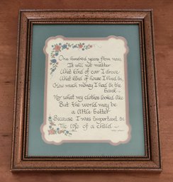 Vintage Framed Inspirational Quote