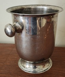 Vintage Metal Ice Bucket With Knob Handles Mid Century Modern