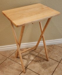 Folding Wooden Side Table Tray Food Stand