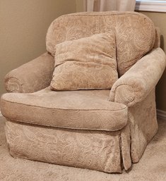 Custom Upholstered Sitting Room Chair With Matching Throw Pillow #1