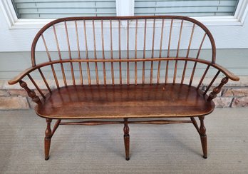 Outstanding Antique CONANT-BALL Solid Maple Windsor Style Bench