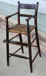 Antique Ornate Children's Wooden High Chair