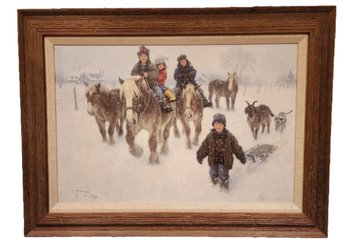 Vintage 1996 ROBERT DUNCAN 'playing With Giants' Fine Art Limited Edition Numbered And Signed Framed Print