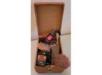 Shoe Shine Kit With Power Buffer And Wooden Case