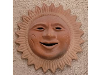 Vintage 16' Outdoor Clay Sun Face Hanging Home Deco