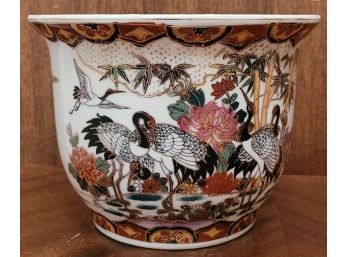 Vintage Cloisonne Decorative Vessel Pot With River Rocks Inside