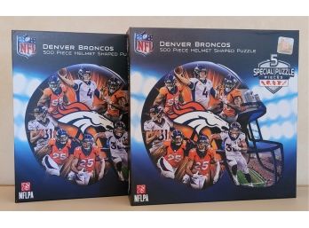 (2) Brand New DENVER BRONCOS Helmet Style 500 Piece Puzzles