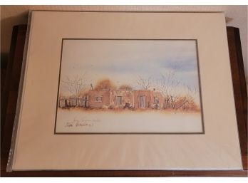 Vintage 1980's Signed JUAN ARAGON Fine Art Watercolor Print With Original Mat By Artist