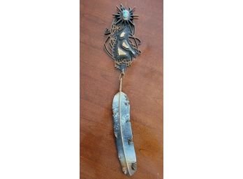 Vintage FINE ART Handmade Sculpture Native American Style Hanging Wall Decor