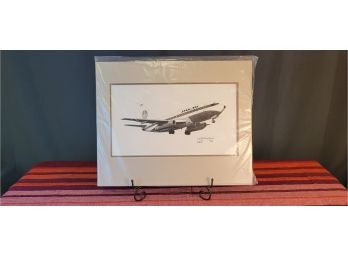 Lot 6: Vintage Aviation Signed & Numbered Lithograph Print - BOEING 737