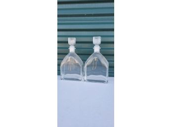 Lot 45: Vintage Clear Glass Decanter Set