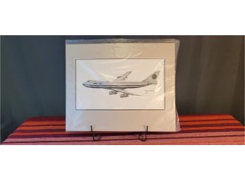 LOT 5: Vintage Aviation Signed & Numbered Lithograph Print - BOEING 747-100