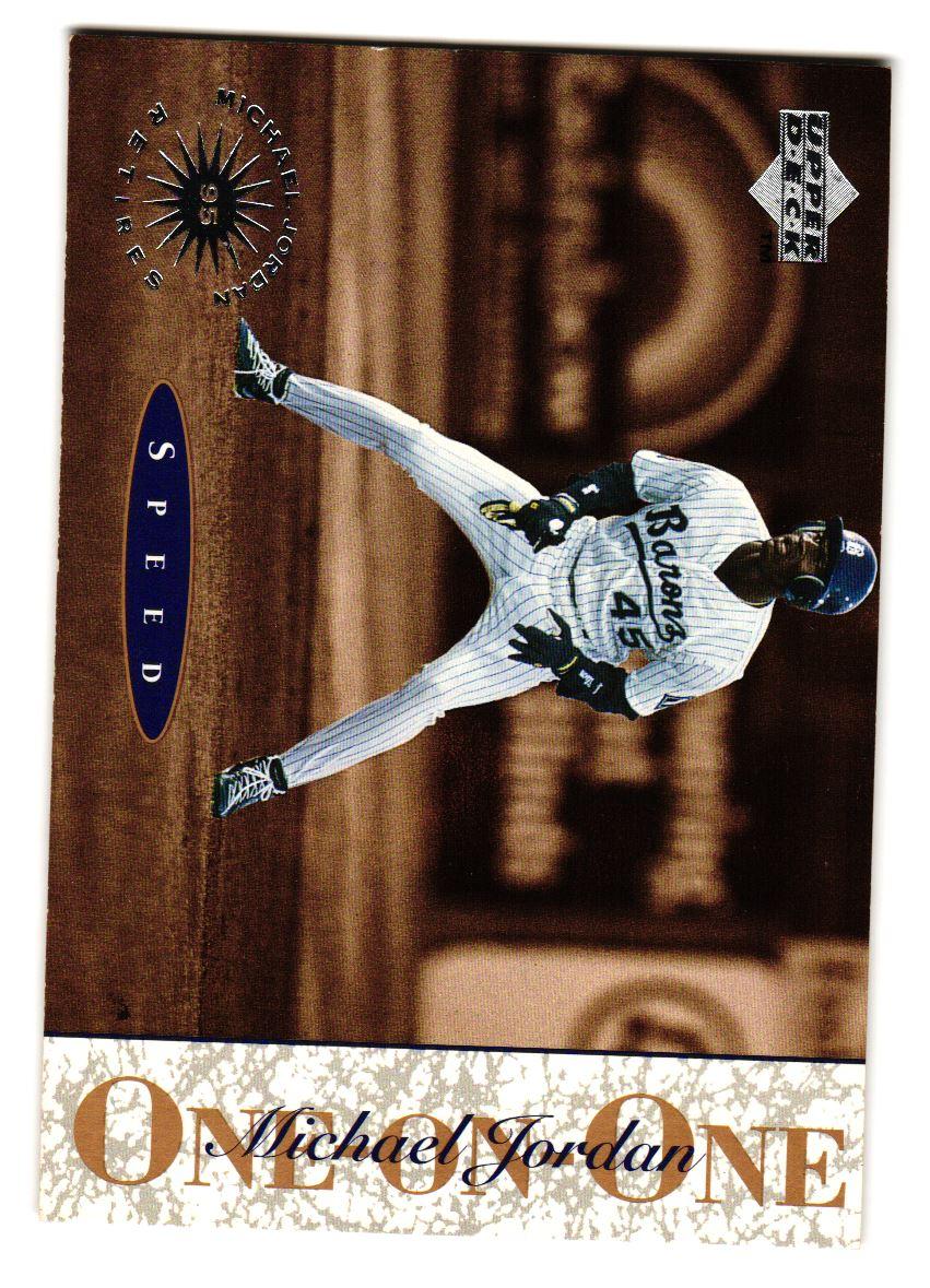 1995 upper deck michael jordan baseball card one on one