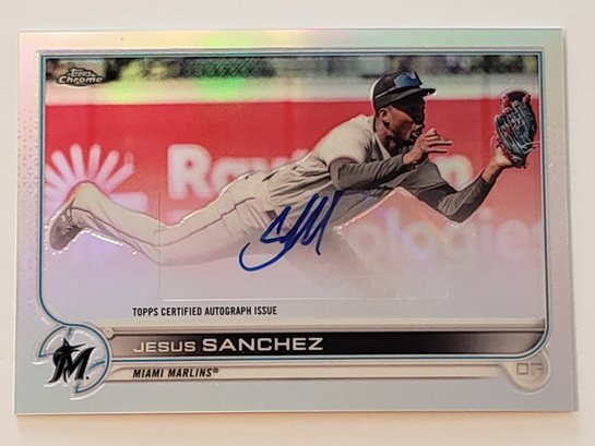 2022 Topps Chrome Update Jesus Sanchez Auto Baseball Card Marlins