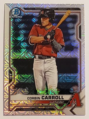2021 Bowman Chrome Corbin Carroll Mojo Parallel Prospect Baseball Card Diamondbacks