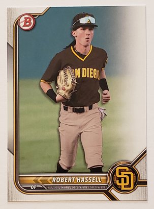 2022 Bowman Robert Hassell Prospect Baseball Card Padres