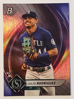 2022 Bowman Platinum Julio Rodriguez Rookie Baseball Card Mariners