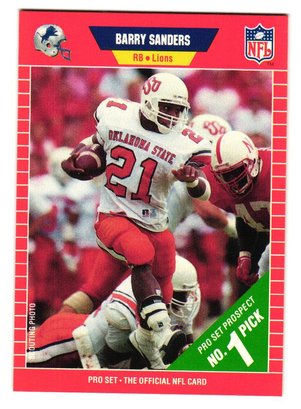 1989 Pro Set Barry Sanders Rookie Football Card HOF Detroit Lions