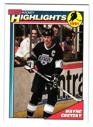 1991-92 O-Pee-Chee Wayne Gretzky Highlights Hockey Card Kings #201