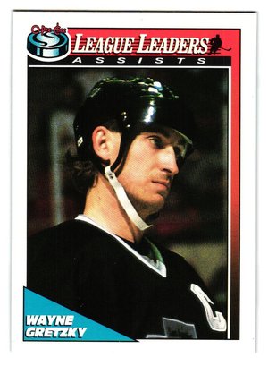 1991-92 O-Pee-Chee Wayne Gretzky League Leaders Assists Hockey Card Kings