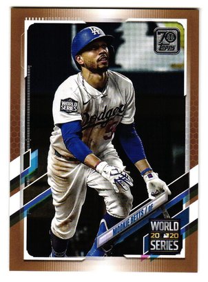 2021 Topps #'d /2021 Mookie Betts Gold Parallel Baseball Card Dodgers