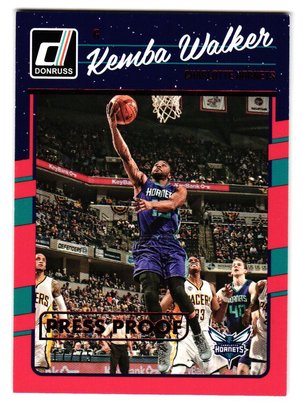 2016-17 Panini Donruss #'D /75 Kemba Walker Red Parallel Press Proof Basketball Card Hornets