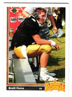 1991 Upper Deck Brett Favre Rookie Football Card Falcons
