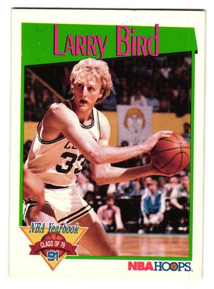 1991 NBA Hoops Larry Bird NBA Yearbook Basketball Card Celtics