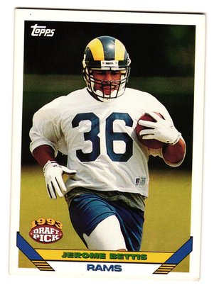 1993 Topps Jerome Bettis Rookie Football Card Rams