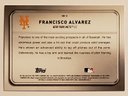 2022 Bowman Platinum Francisco Alvarez Minted In Merit Insert Prospect Baseball Card Mets