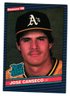 1986 Donruss Jose Canseco Rated Rookie Baseball Card A's