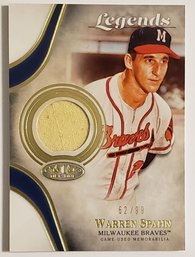 2021 Topps Teir 1 Warren Spahn Numbered Relic Baseball Card Braves