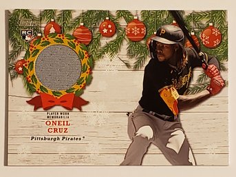 2022 Topps Holiday Oneil Cruz Rookie Player Worn Relic Baseball Card Pirates