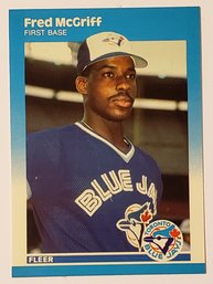 1987 Fleer Glossy Update Fred McGriff Rookie Baseball Card Blue Jays