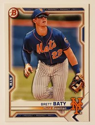 2021 Bowman Brett Baty Prospect Baseball Card Mets