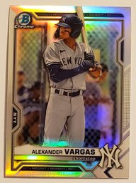 2021 Bowman Chrome Alexander Vargas Refractor Prospect Baseball Card Yankees