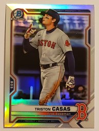 2021 Bowman Chrome Triston Casas Refractor Prospect Baseball Card Red Sox