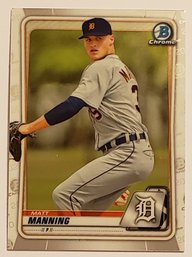 2020 Bowman Chrome Matt Manning Prospect Baseball Card Tigers