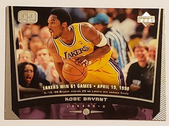 1999 UD Encore Kobe Bryant Game Dated Basketball Card Lakers