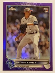 2022 Topps Chrome Update George Kirby Rookie Debut Purple Parallel Baseball Card Mariners