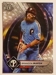 2022 Bowman Platinum Brandon Marsh Rookie Ice Foil Parallel Baseball Card Phillies