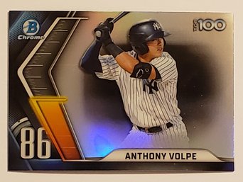 2022 Bowman Chrome Anthony Volpe Top 100 Prospects Insert Baseball Card Yankees