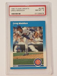 1987 Fleer Update PSA 8 Greg Maddux Rookie Baseball Card Cubs