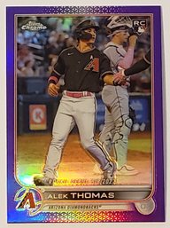 2022 Topps Chrome Update Alek Thomas Rookie Debut Purple Parallel Baseball Card Diamondbacks