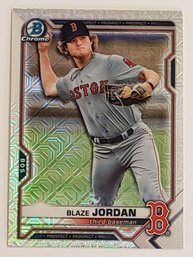 2021 Bowman Chrome Blaze Jordan Mojo Parallel Prospect Baseball Card Red Sox