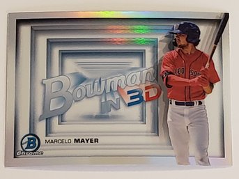 2022 Bowman Chrome Marcelo Mayer In 3D Prospect Insert Baseball Card Red Sox
