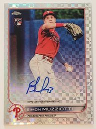2022 Topps Chrome Update Simon Muzziotti Rookie Auto Xfractor Parallel #'d / 125 Baseball Card Phillies