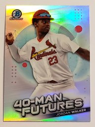 2021 Bowman Chrome Jordan Walker 40 Man Futures Insert Prospect Baseball Card Cardinals