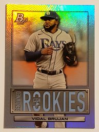 2022 Bowman Platinum Vidal Brujan Renowned Rookies Baseball Card Rays