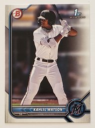 2022 Bowman Kahlil Watson 1st Bowman Prospect Baseball Card Marlins